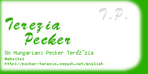 terezia pecker business card